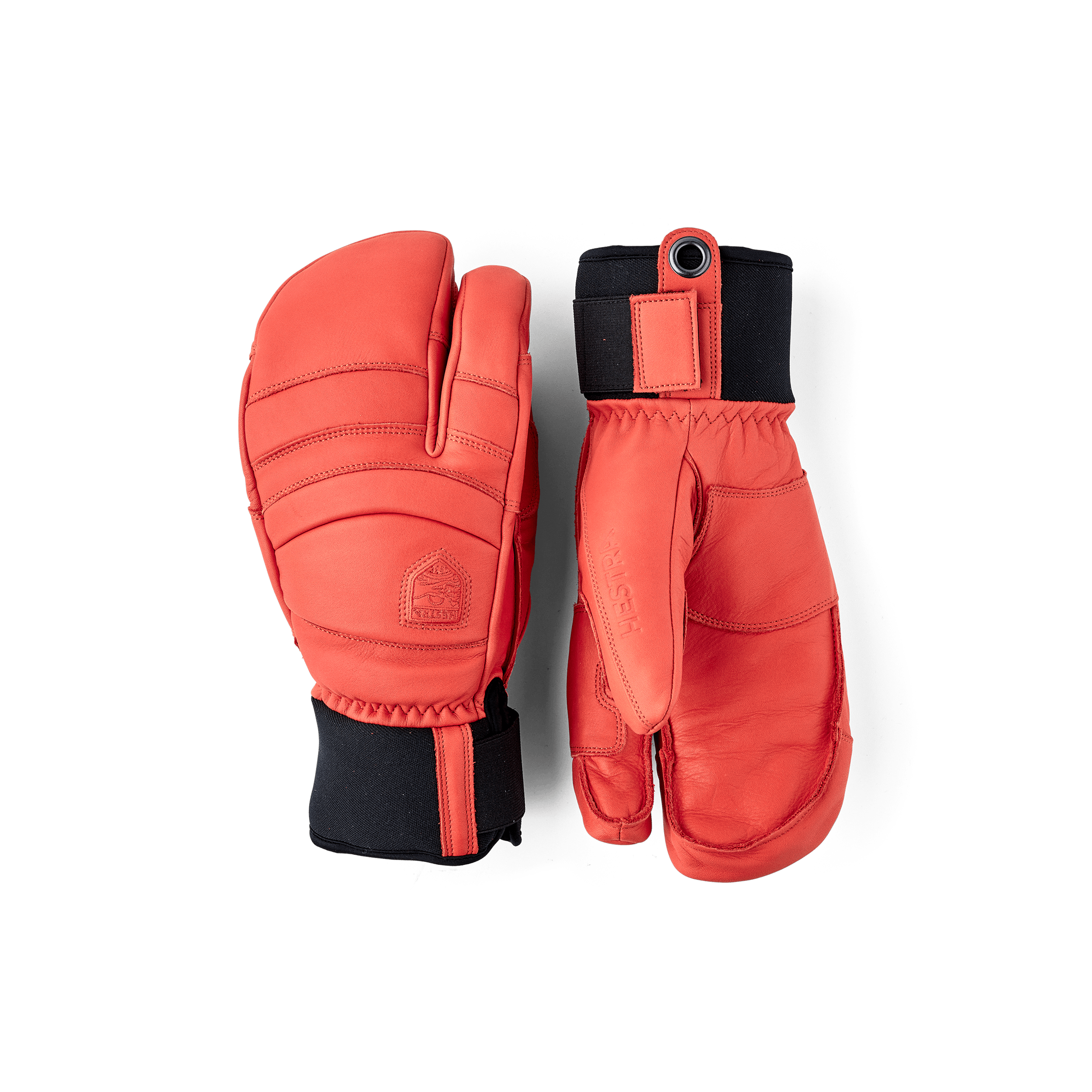 Light red cow hide three finger glove (1 of 7)