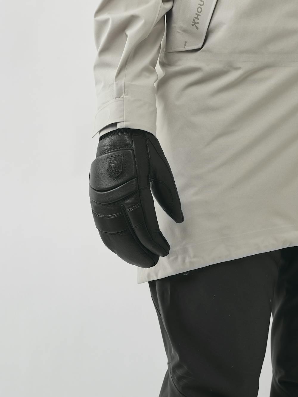 Black cow hide three finger glove (4 of 5)