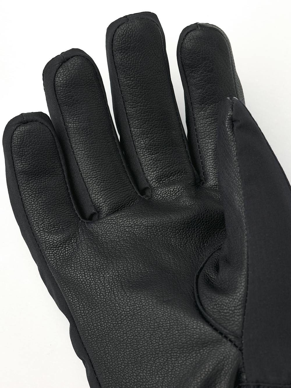 Black fabric ski glove with black hairsheep palm and wrist adjustment (3 of 5)