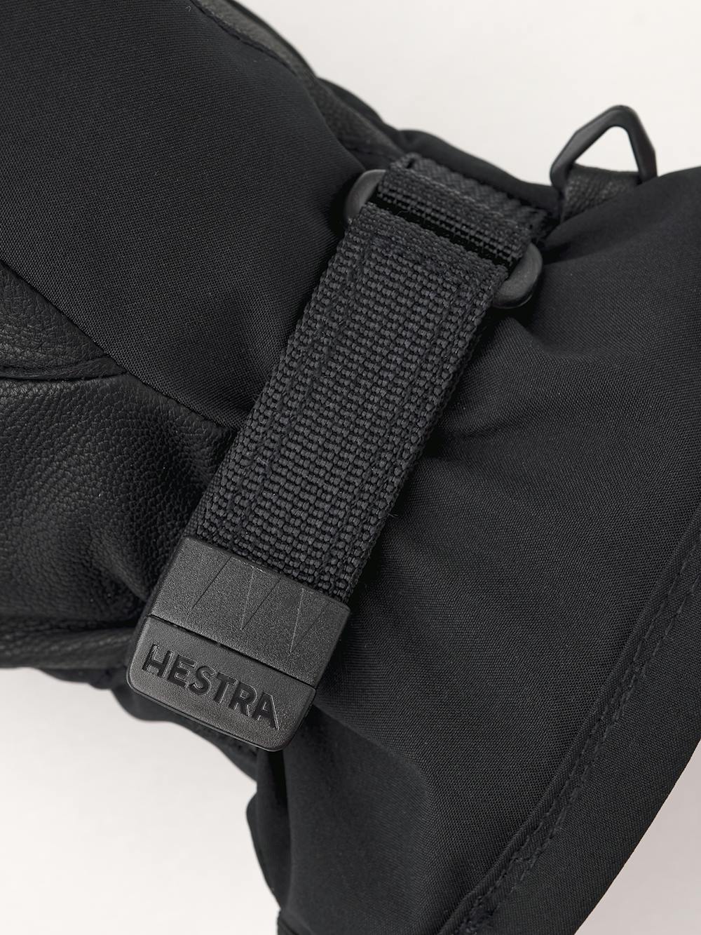 Black fabric mitten with black hairsheep palm and wrist adjustment (3 of 4)