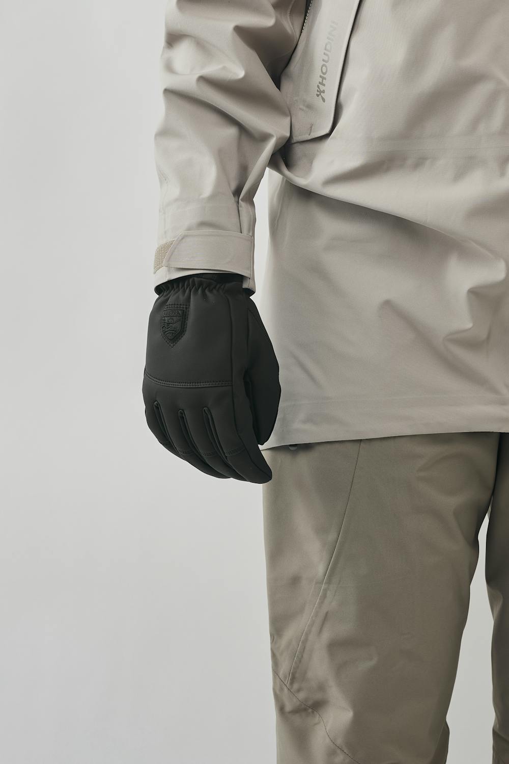 Schwarzer Skihandschuh aus veganem Leder (5 oder 7)