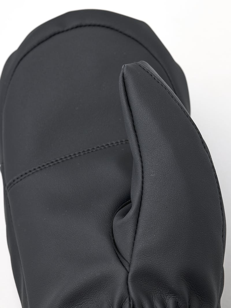 Black mitten in vegan leather (2 of 5)