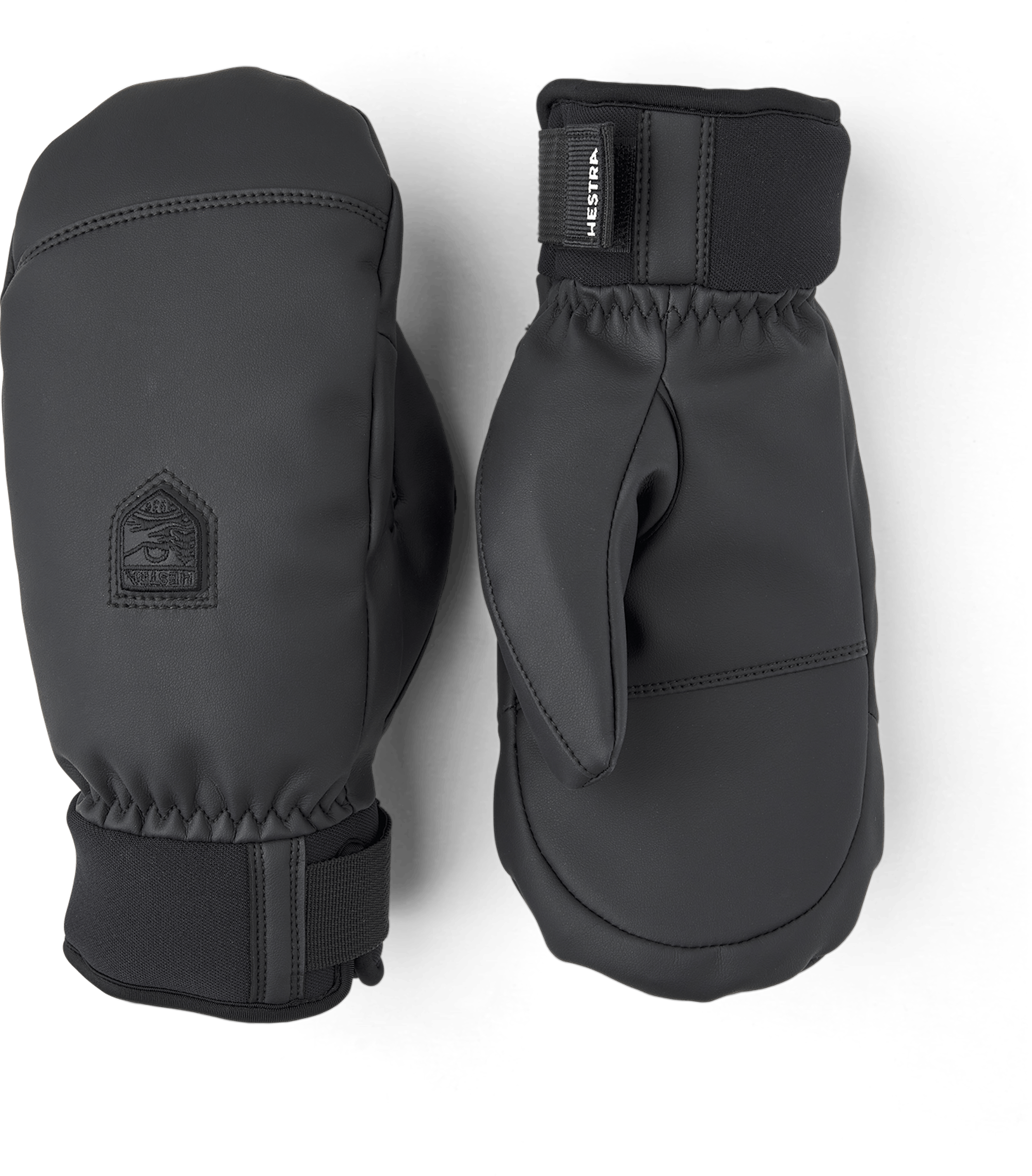 Black mitten in vegan leather (1 of 5)