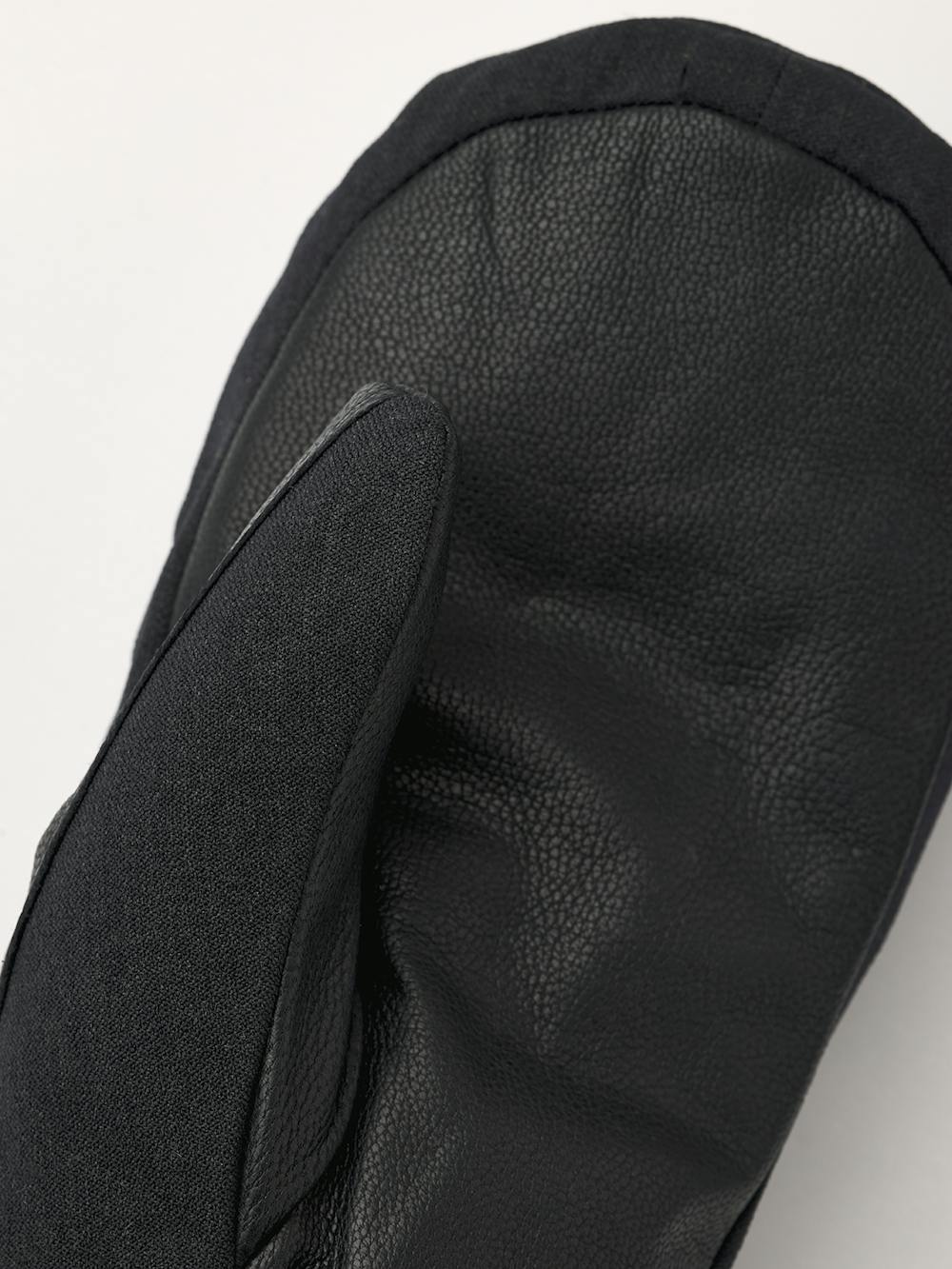 Black fabric mitten with black goat leather palm (2 of 3)