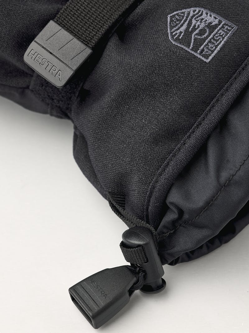 Black fabric ski glove with synthetic palm and wrist adjustment (3 of 5)