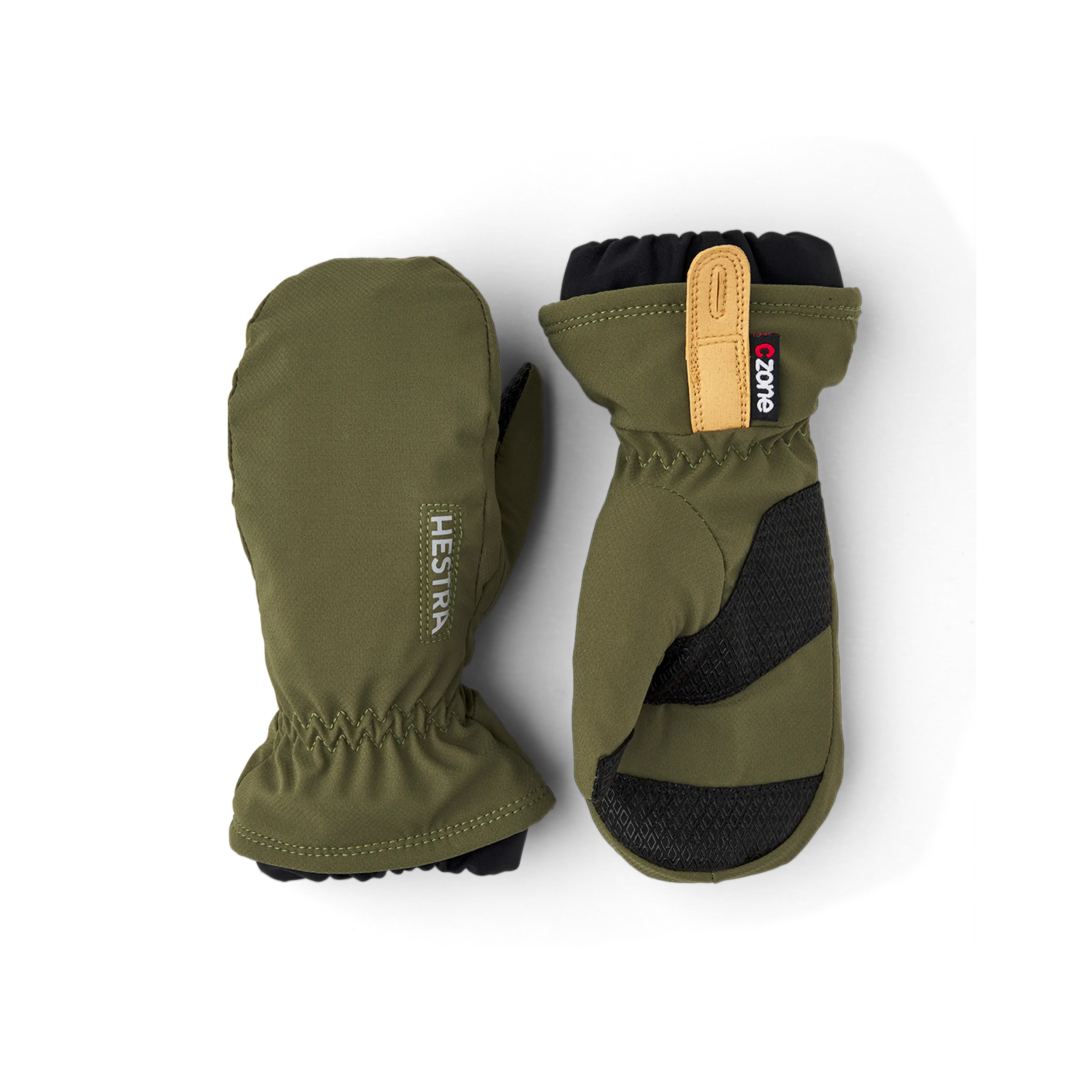 Moss green fabric mitten (1 of 6)