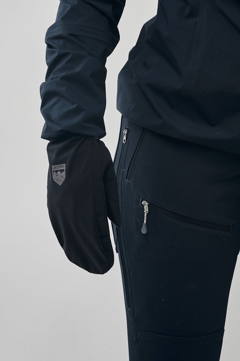 Black fabric outdoor glove with synthetic suede palm (12 of 14)