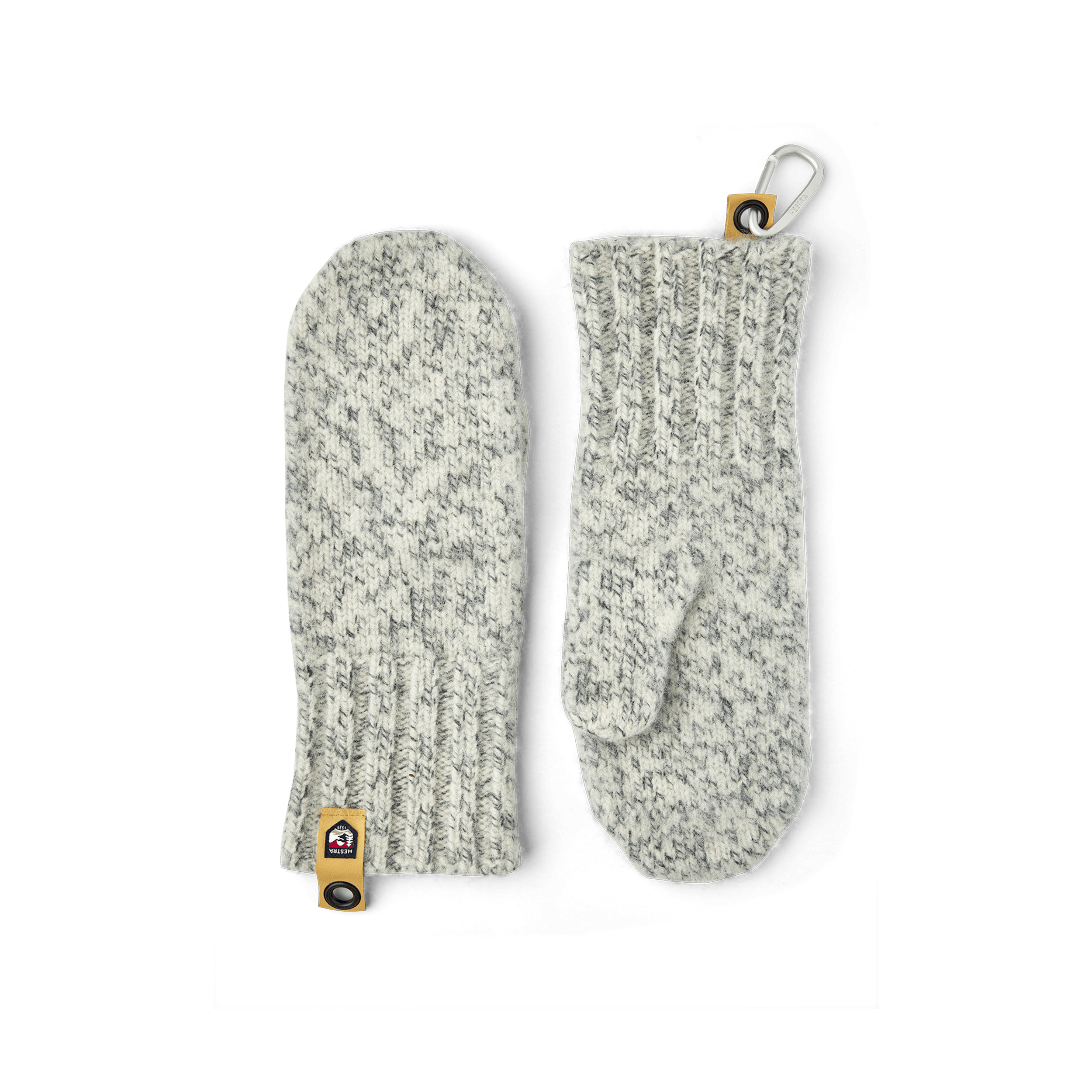 Grå stickad tumvante i ull  
 (1 av 6)