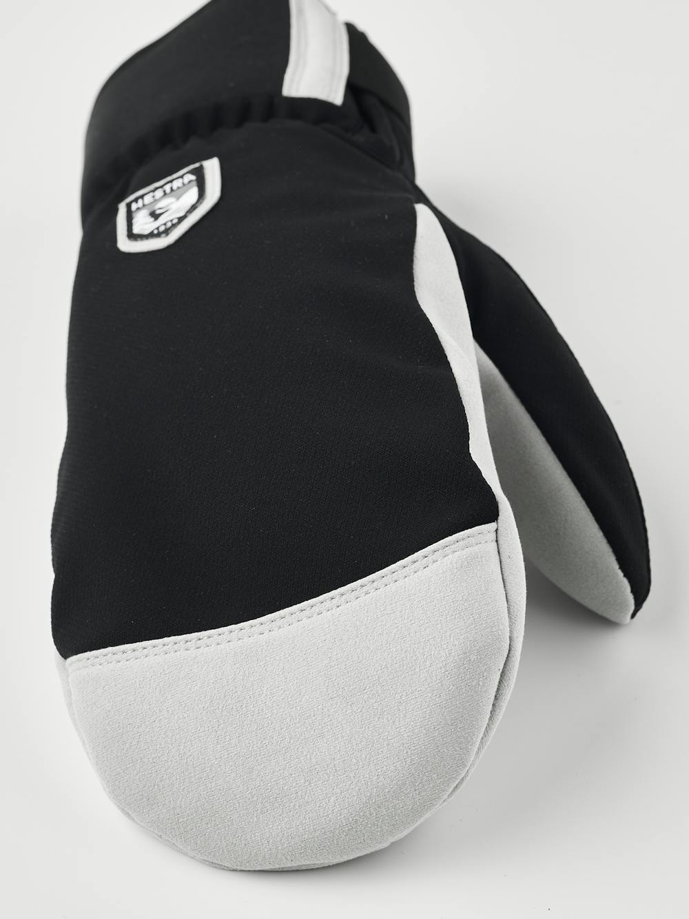 Black fabric mitten with gray synthetic suede palm (4 of 7)