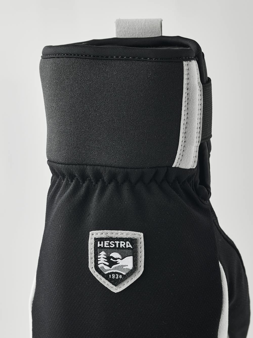 Black fabric mitten with gray synthetic suede palm (6 of 7)