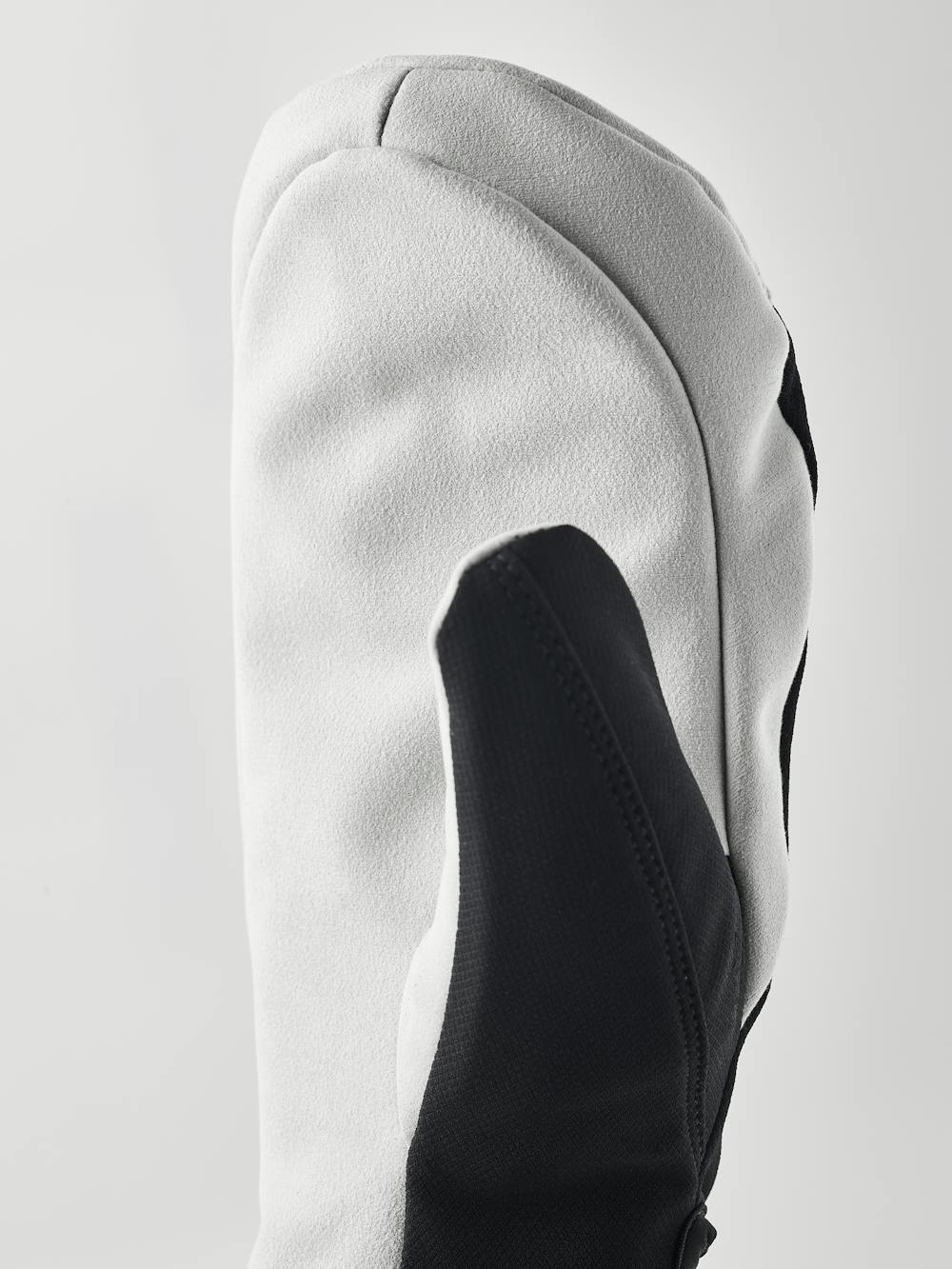 Black fabric mitten with gray synthetic suede palm (2 of 7)