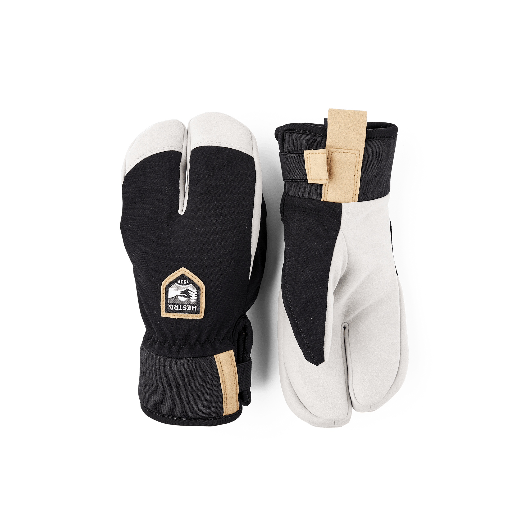 Black fabric lobster glove with white palm (1 of 7)