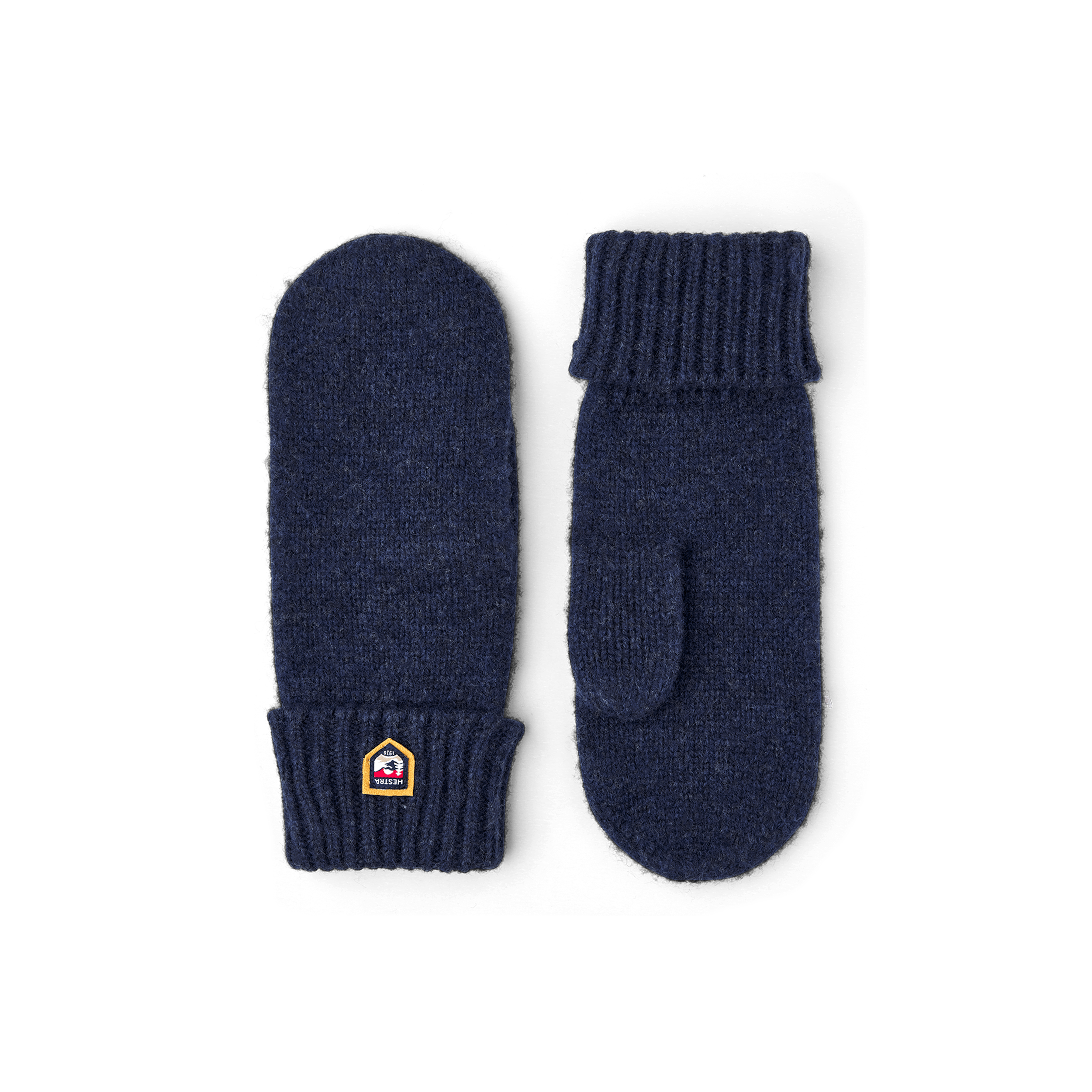 Dark blue knitted mitten in wool  (1 of 3)