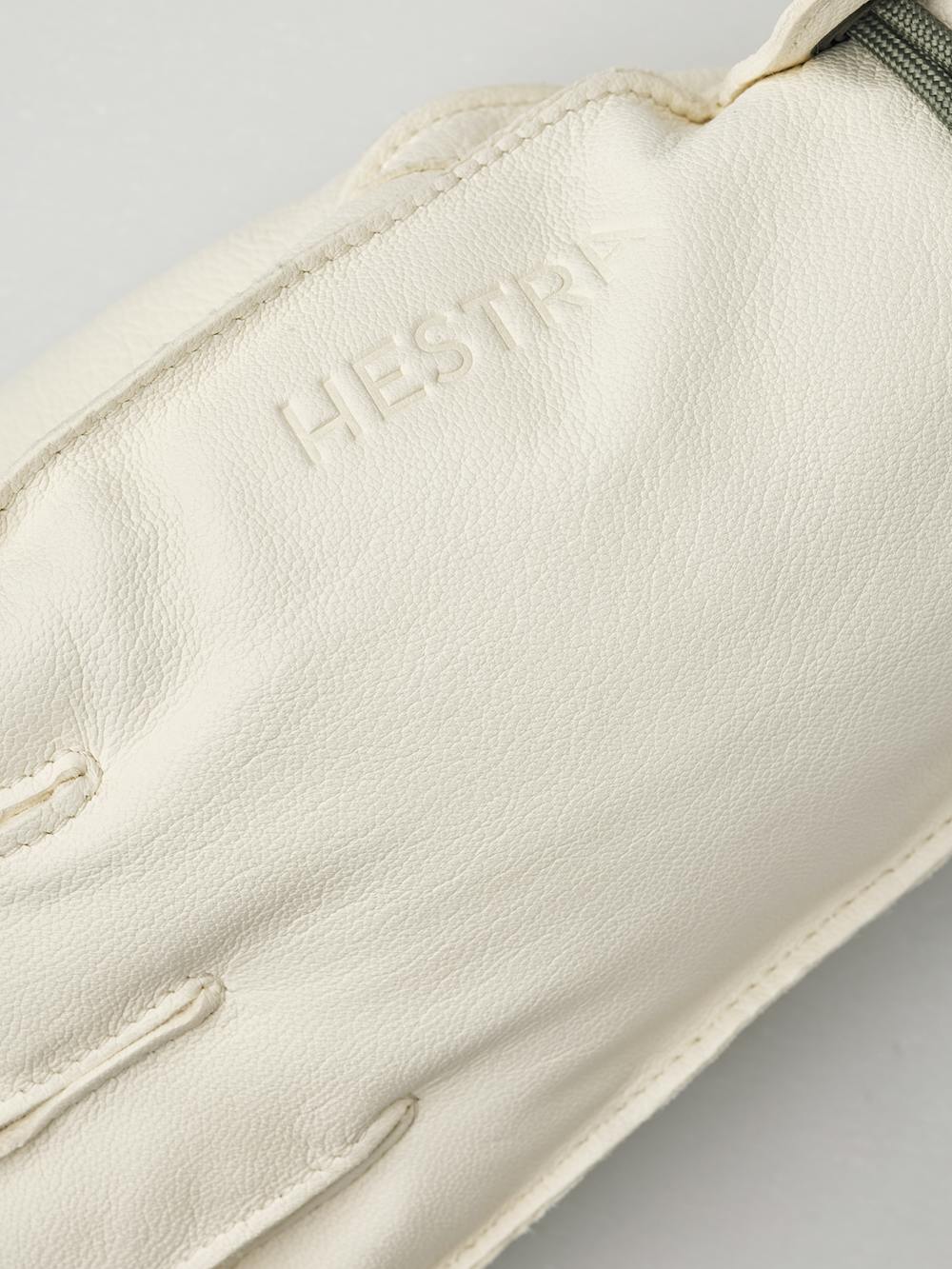 White cow hide ski glove with wrist adjustment  (5 of 5)