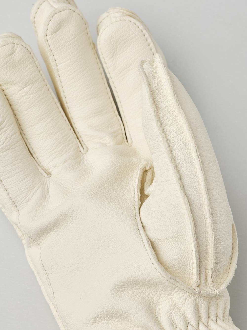 White cow hide ski glove with wrist adjustment  (2 of 5)