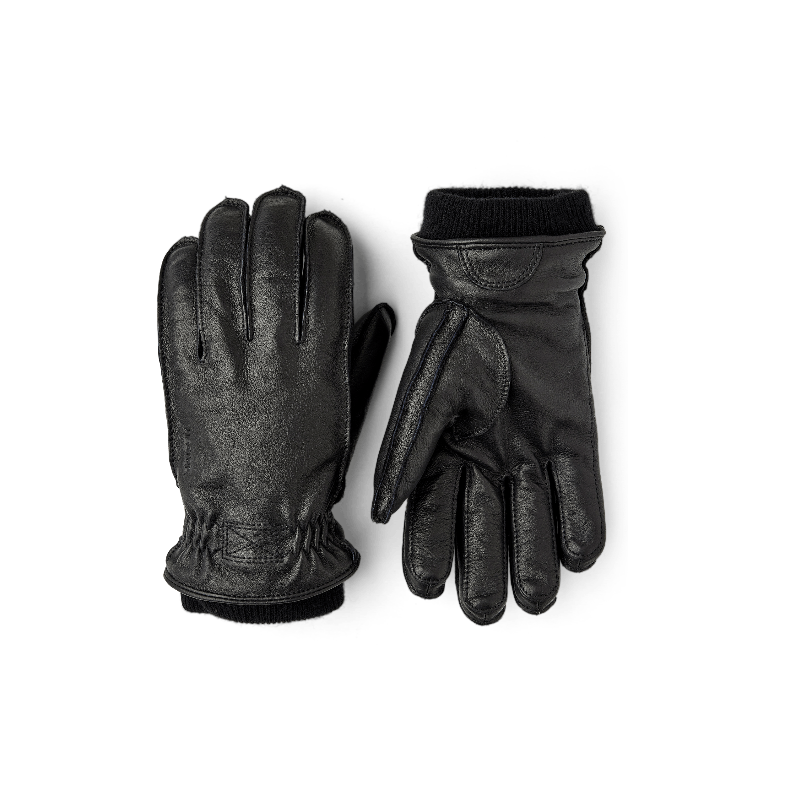 Black machine-sewn deerskin glove with knitted cuff
(1 of 3)