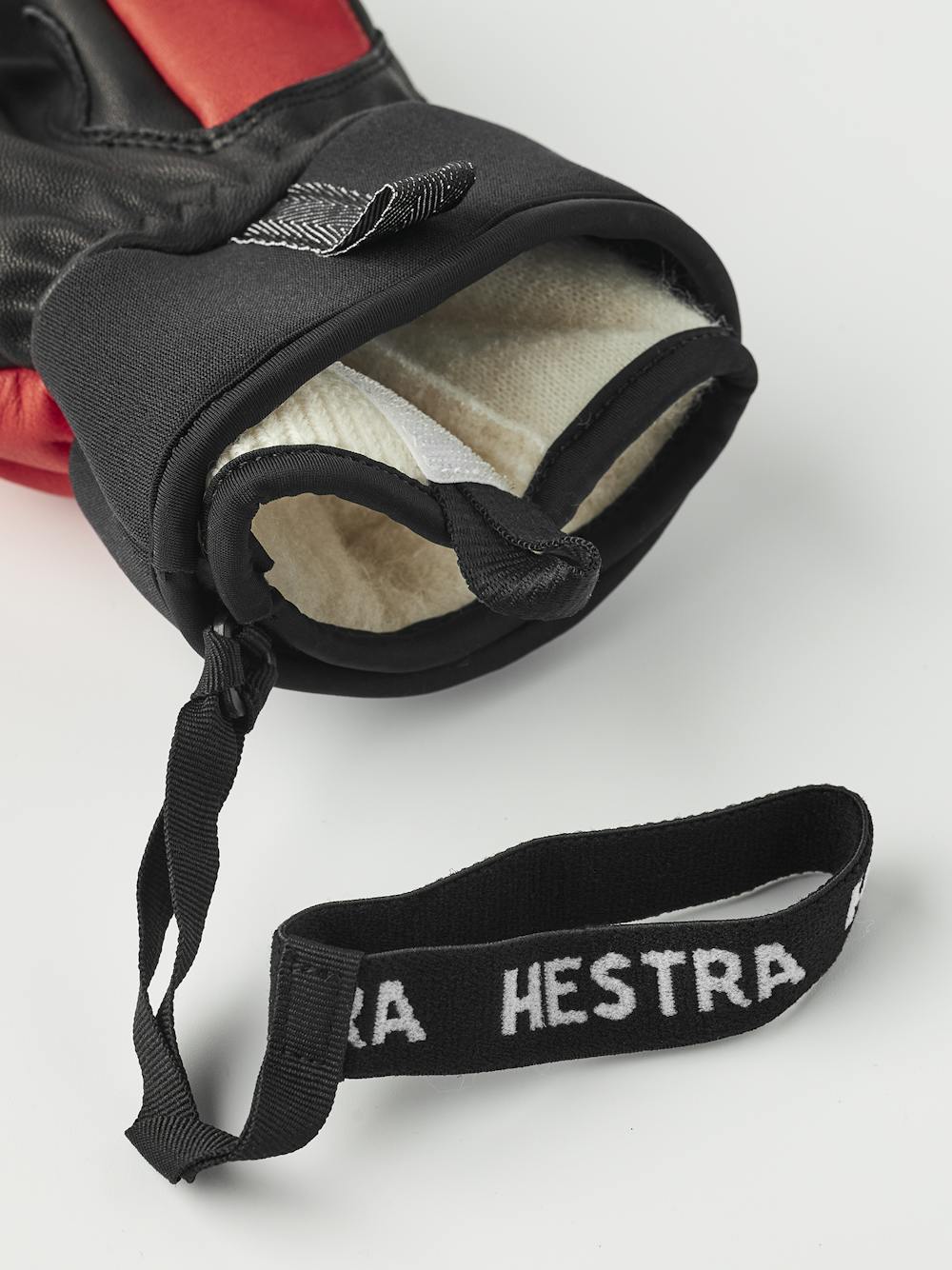 Army Leather Wool Terry 5-finger in the color Flame red (2 of 6)