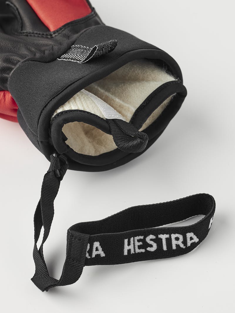 Army Leather Wool Terry 5-finger i färgen Flamröd (2 av 6)