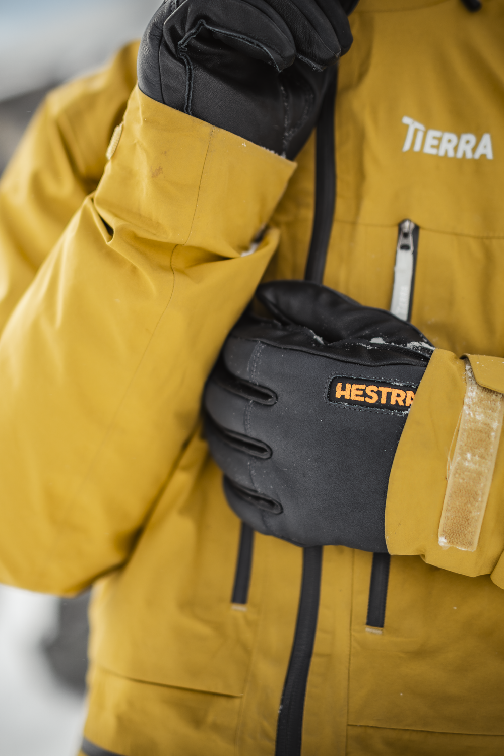 Army Leather Wool Terry - Grey | Hestra Gloves