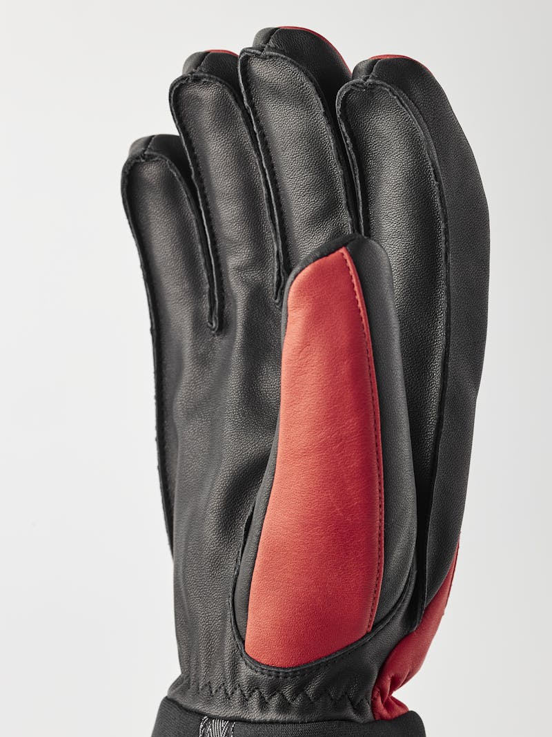 Army Leather Wool Terry 5-finger i färgen Flamröd (6 av 6)