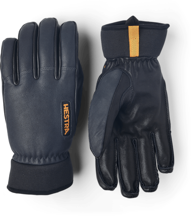 Dark gray goat leather and cow hide ski glove with black palm (1 of 8)