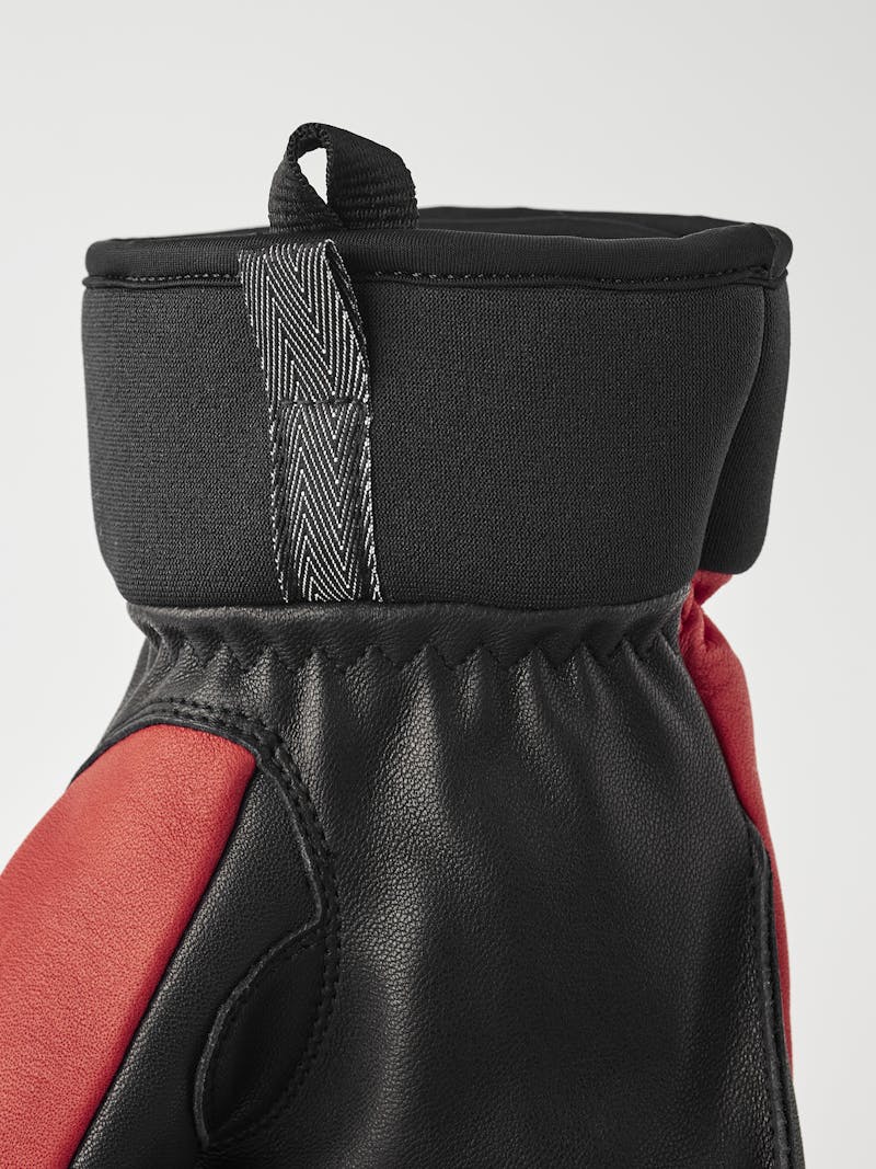 Army Leather Wool Terry 5-finger i färgen Flamröd (3 av 6)