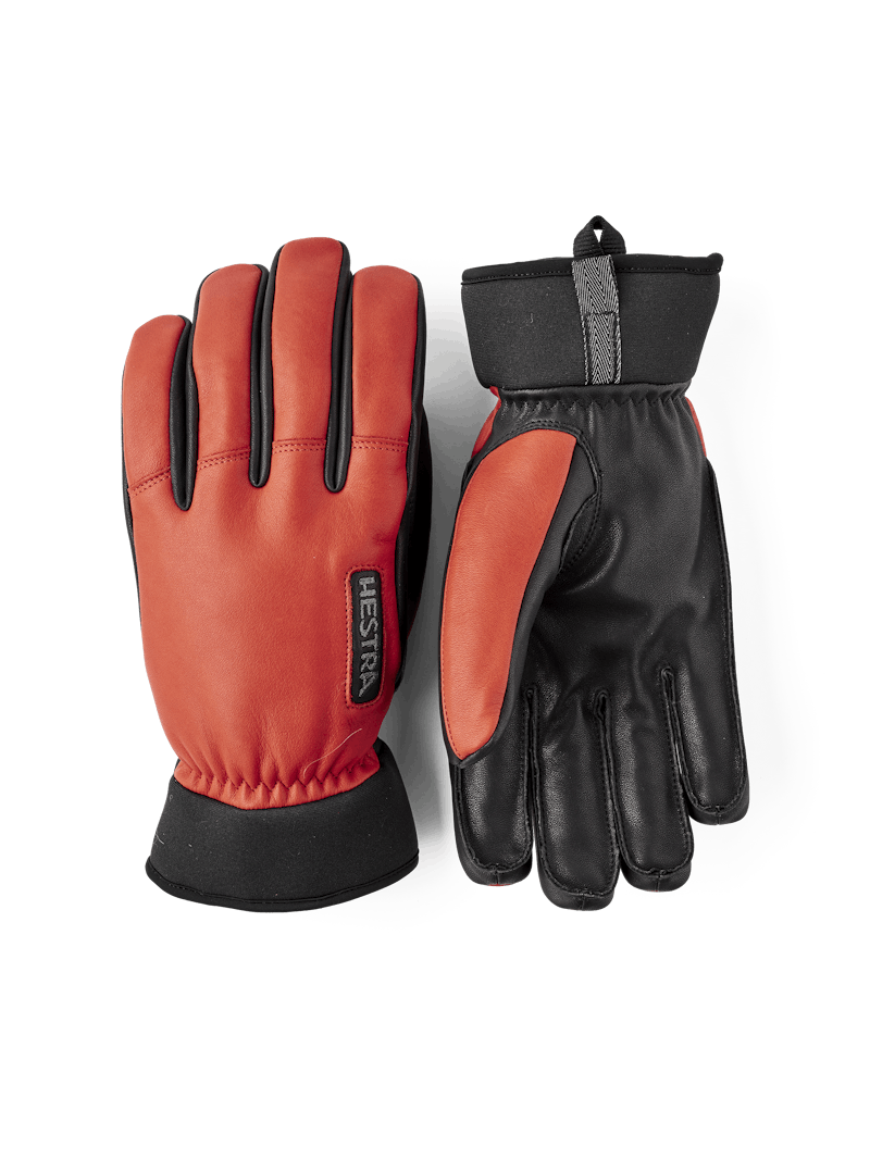 Army Leather Wool Terry 5-finger i färgen Flamröd (1 av 6)