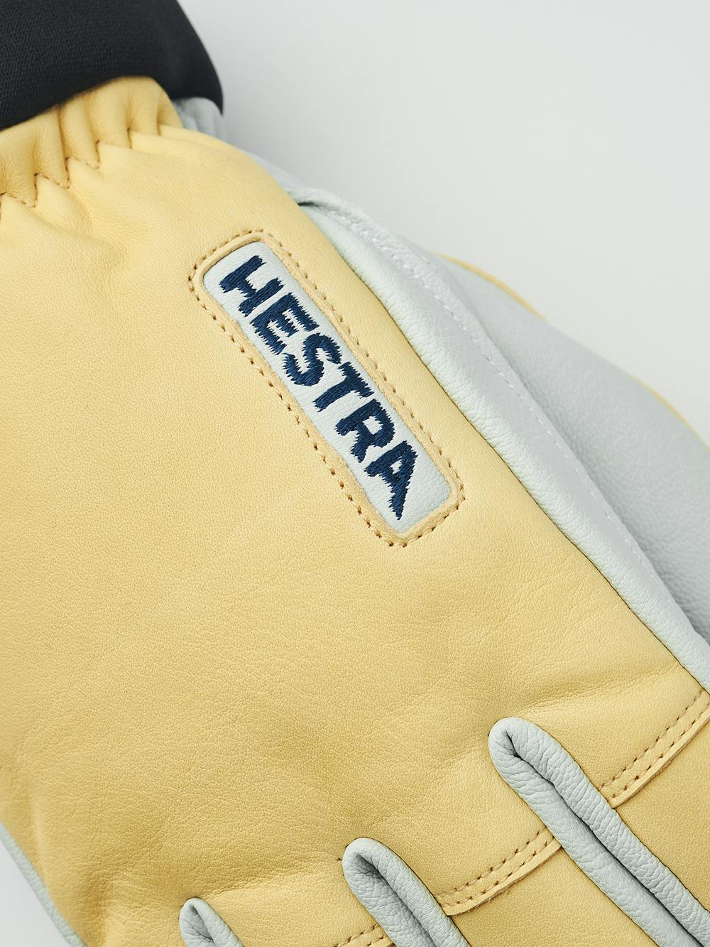 Light yellow goat leather and cow hide ski glove with white palm  (2 of 5)