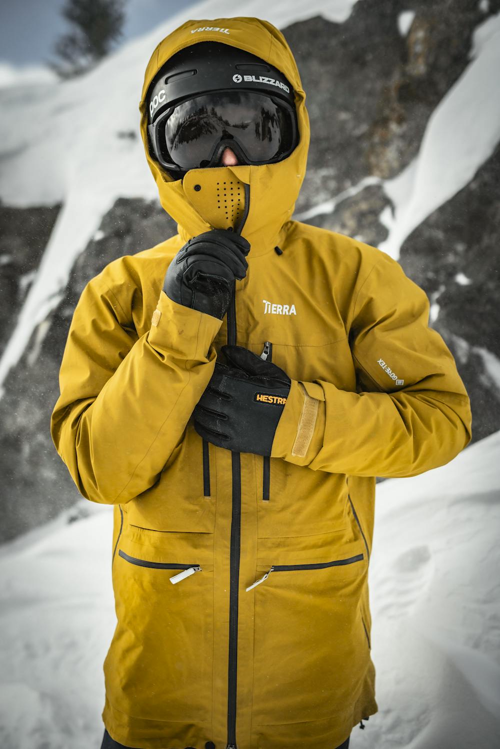 Dark gray goat leather and cow hide ski glove with black palm (2 of 8)