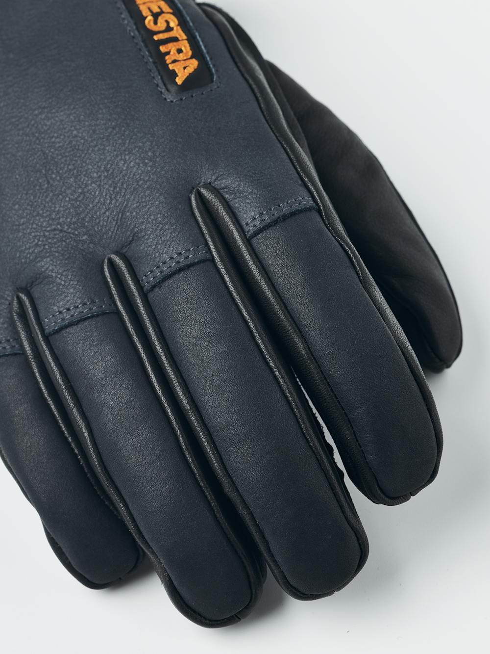 Dark gray goat leather and cow hide ski glove with black palm (6 of 8)