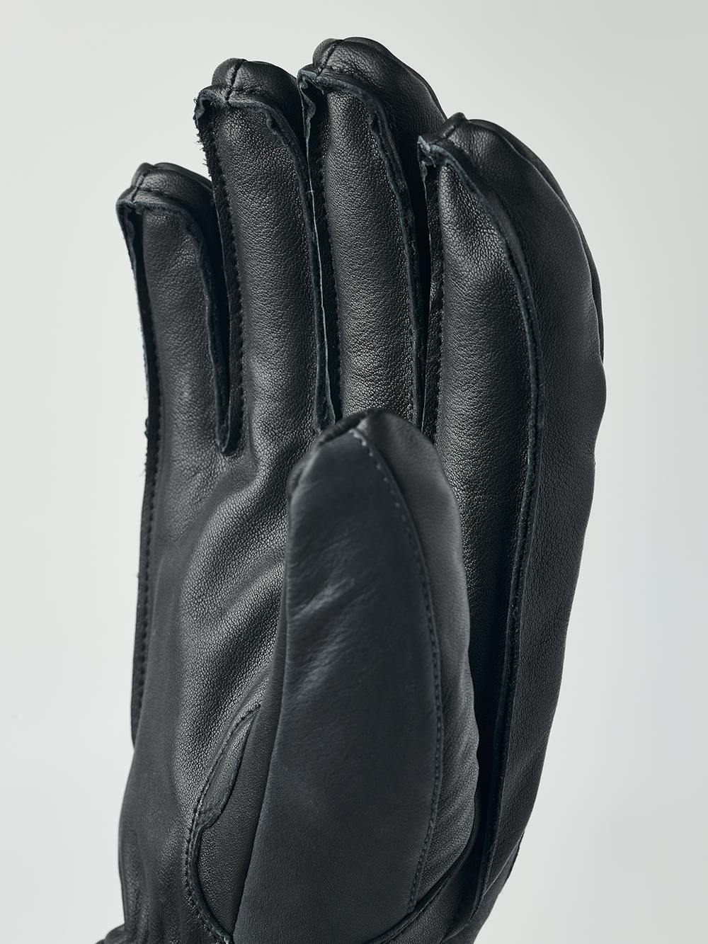 Dark gray goat leather and cow hide ski glove with black palm (7 of 8)
