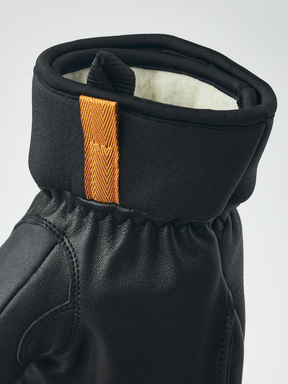 Dark gray goat leather and cow hide ski glove with black palm (5 of 8)