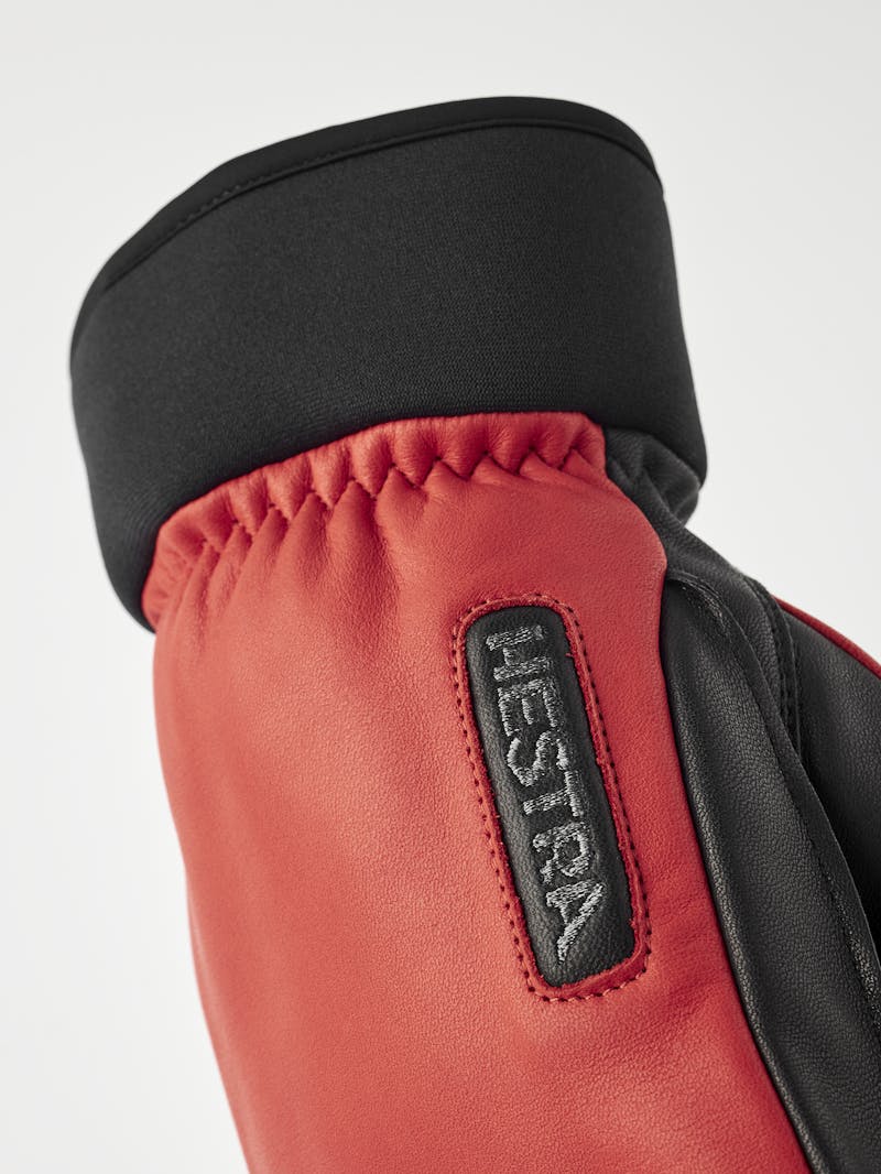 Army Leather Wool Terry 5-finger i färgen Flamröd (4 av 6)