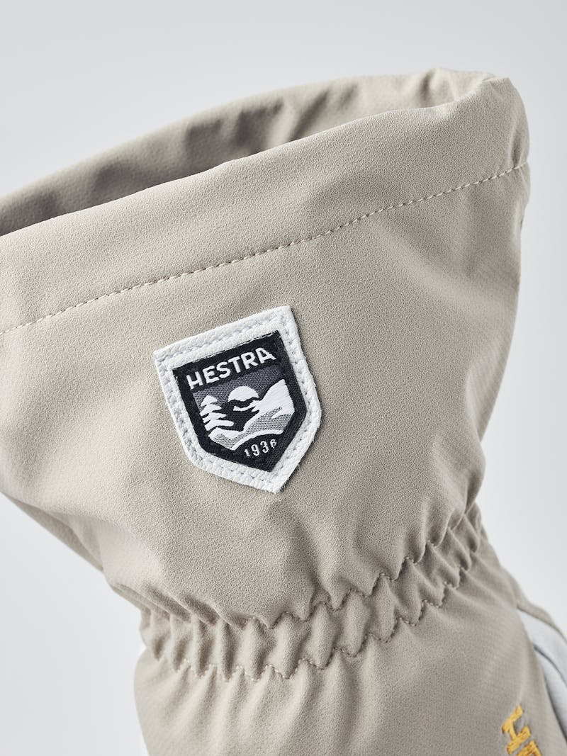 Beige ski glove with white goat leather palm (3 of 9)