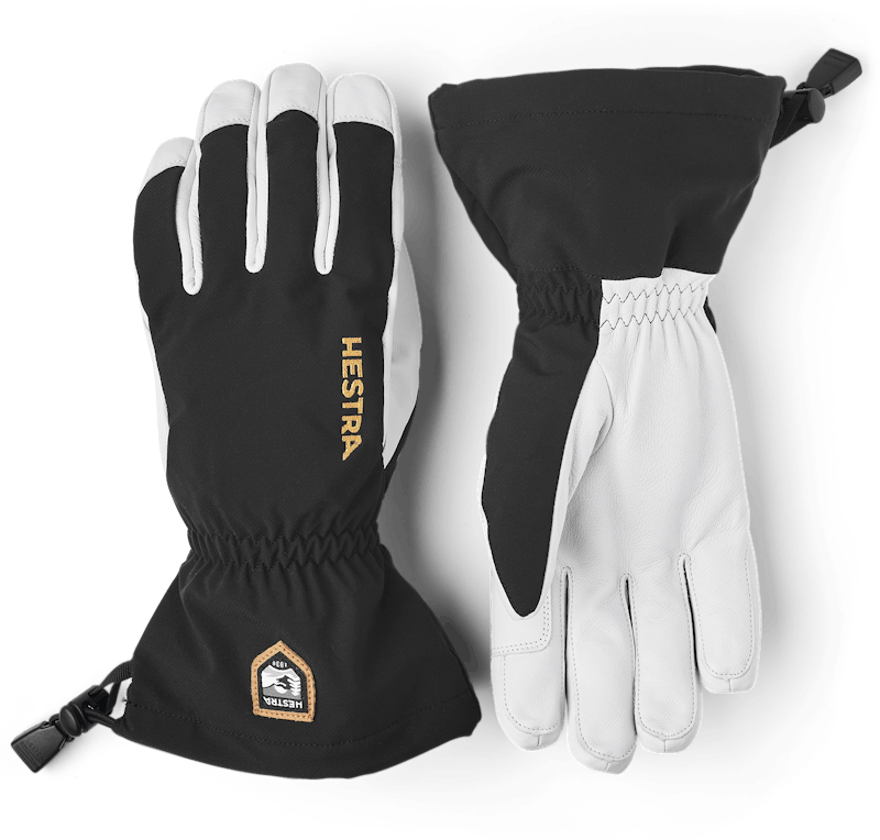 Black ski glove with white goat leather palm  (1 of 6)