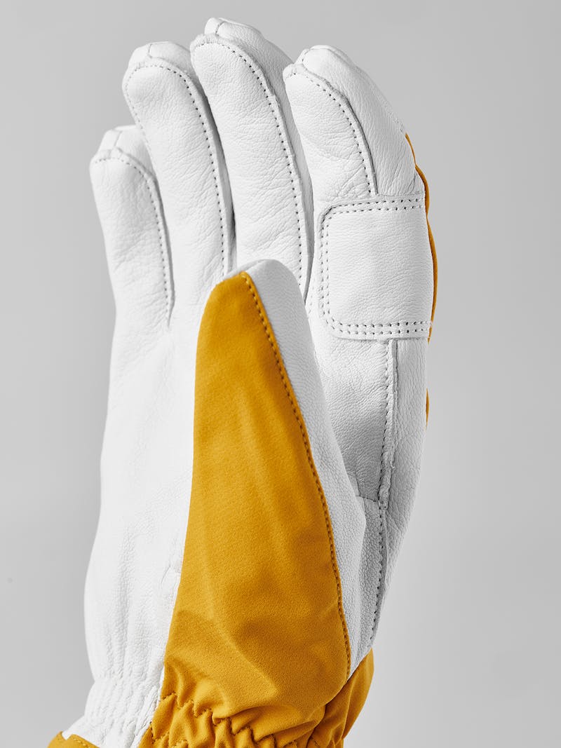 Orange ski glove with white goat leather palm (8 of 10)