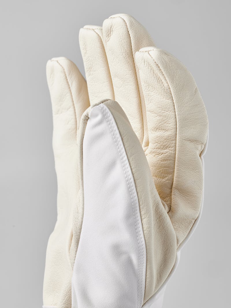 White ski glove with goat leather palm (2 of 6)