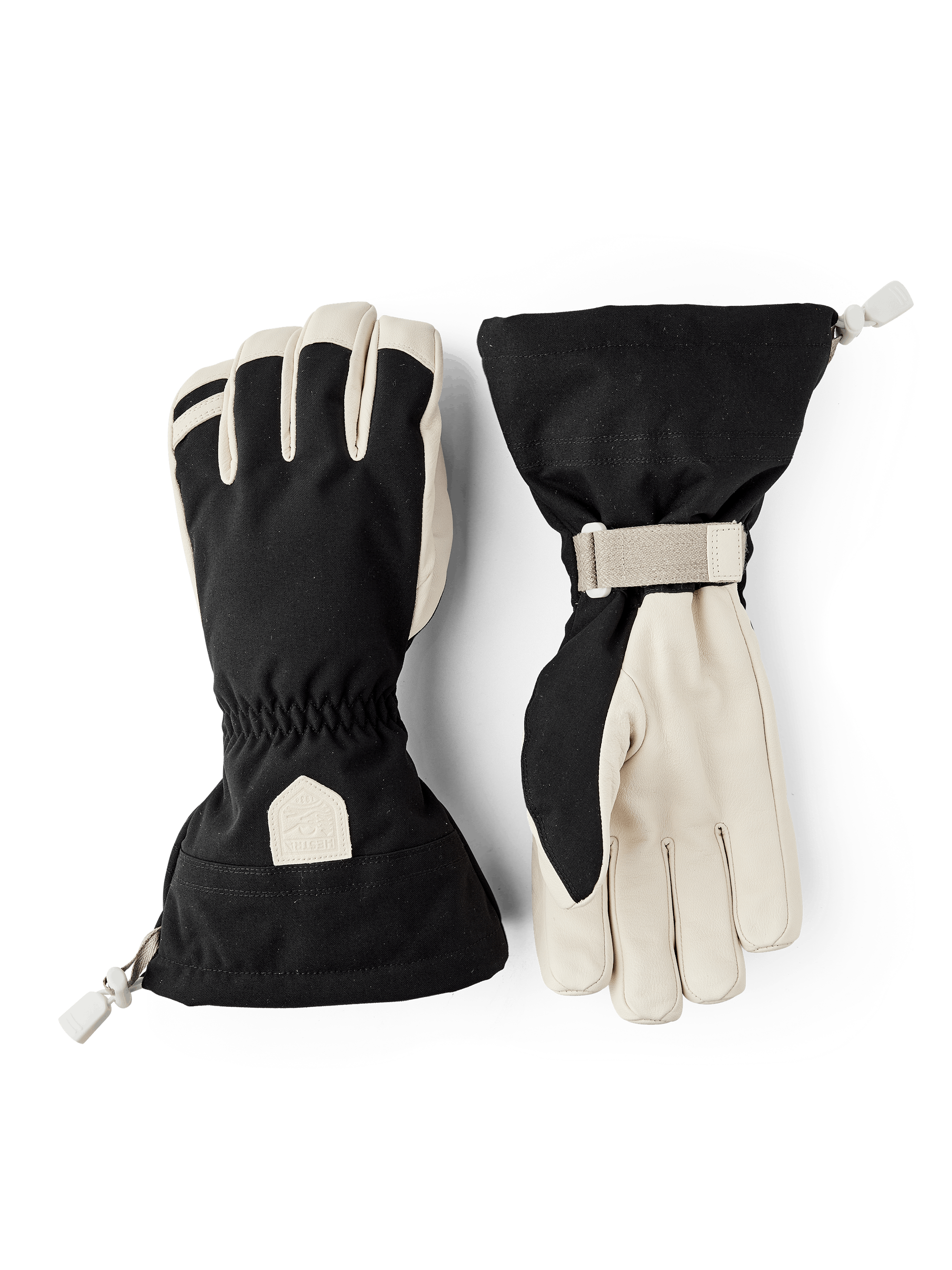 Black ski glove with white goat leather palm (1 of 6)