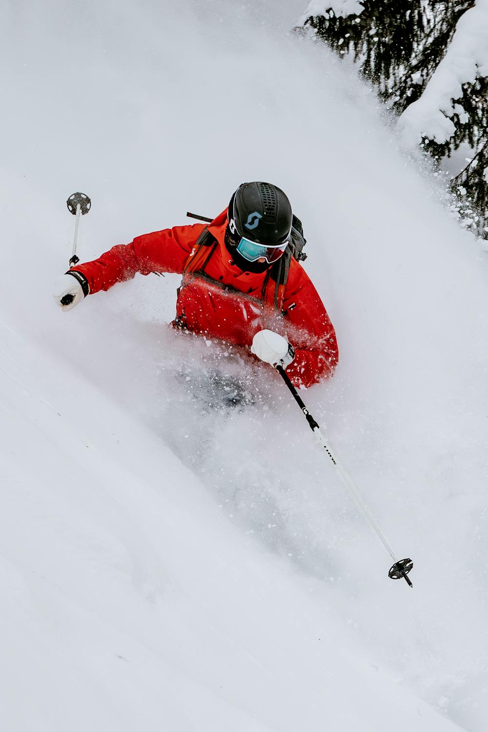 White mitten with goat leather palm (2 of 10)