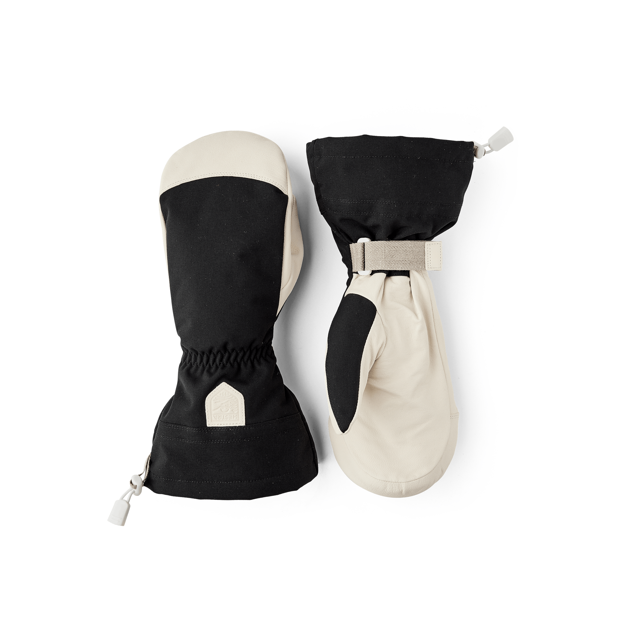 Black mitten with white goat leather palm (1 of 6)