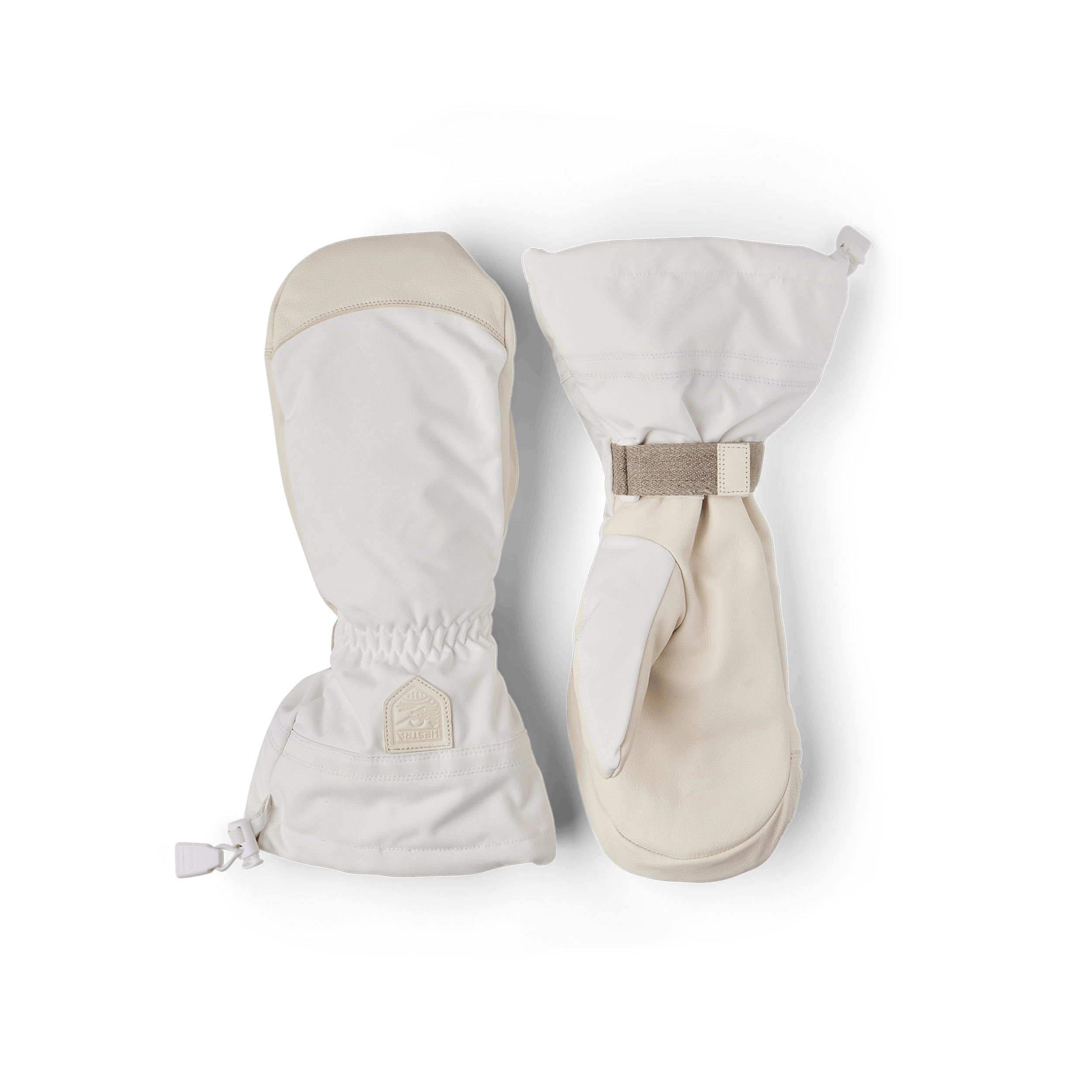 White mitten with goat leather palm (1 of 10)