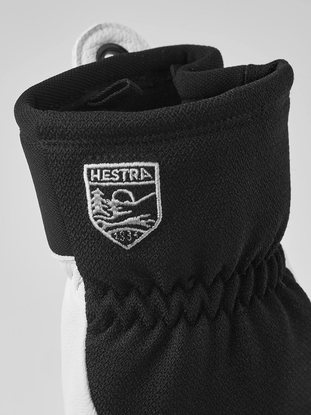 Black cow hide ski glove with white goat leather palm (3 of 5)