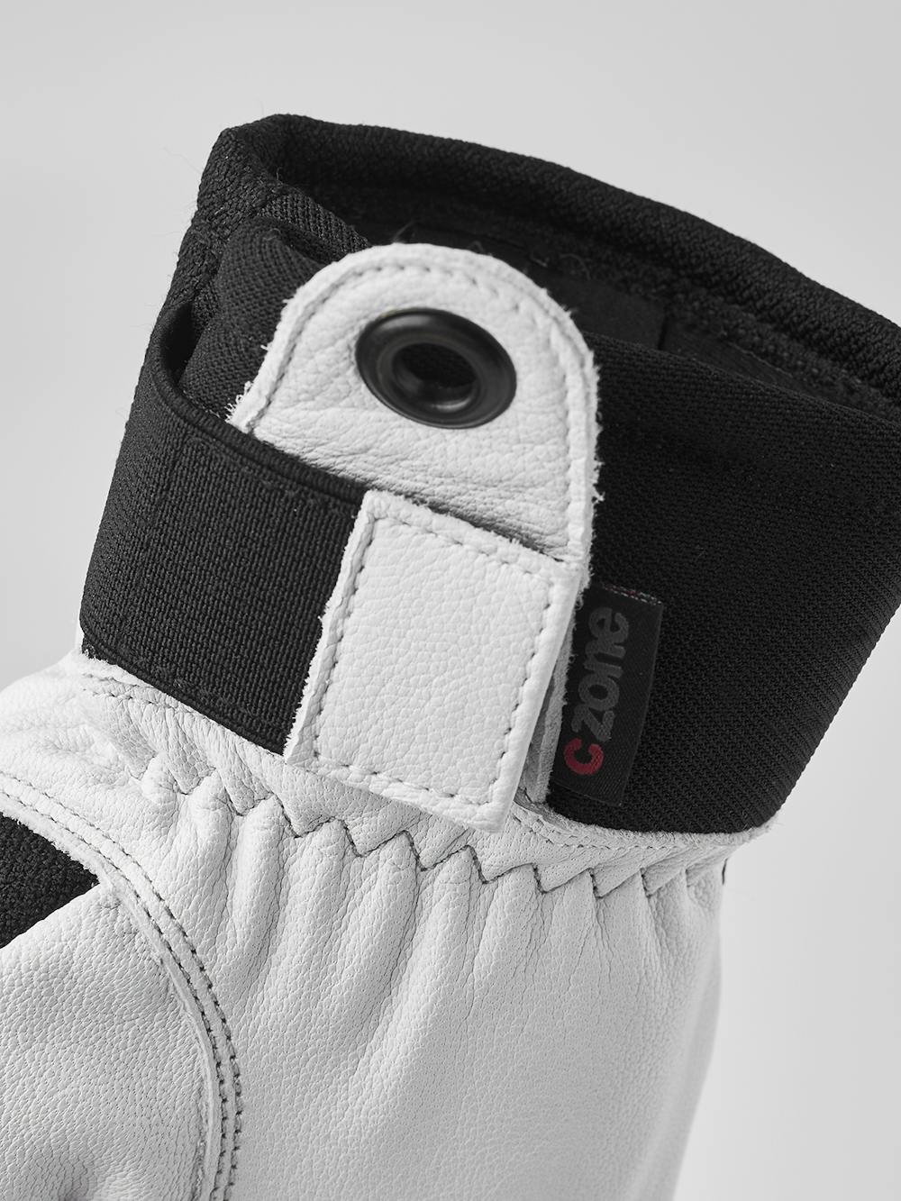 Black cow hide ski glove with white goat leather palm (2 of 5)