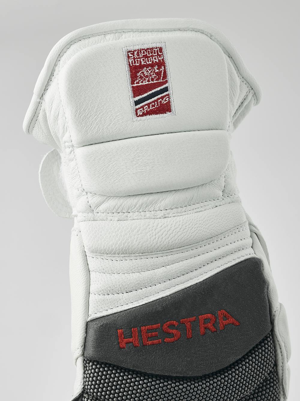 White and gray goat leather ski glove (4 of 5)