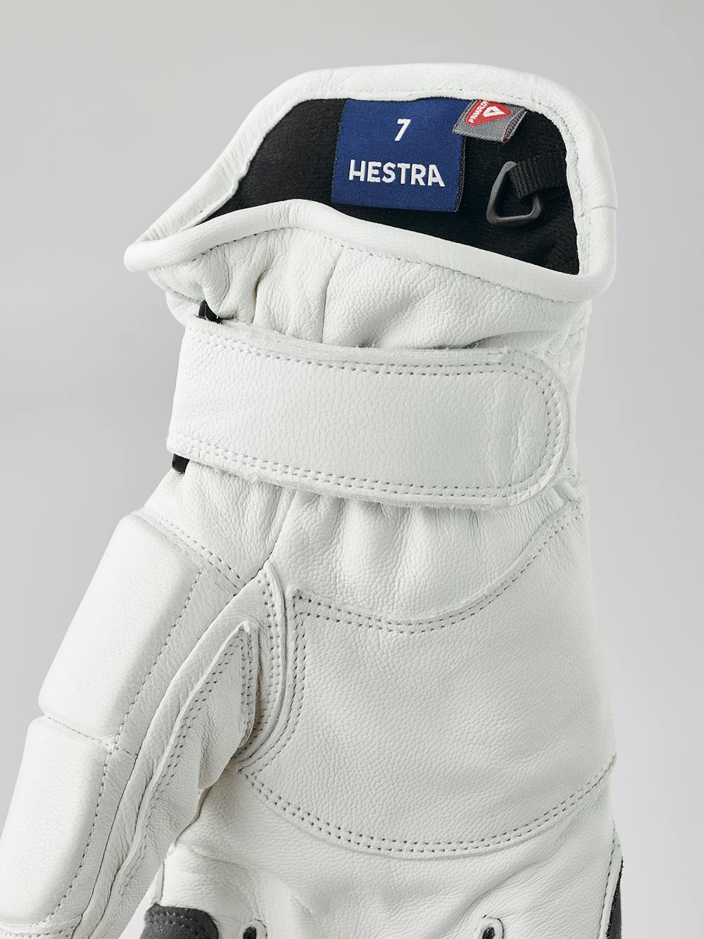 White and gray goat leather ski glove (3 of 5)
