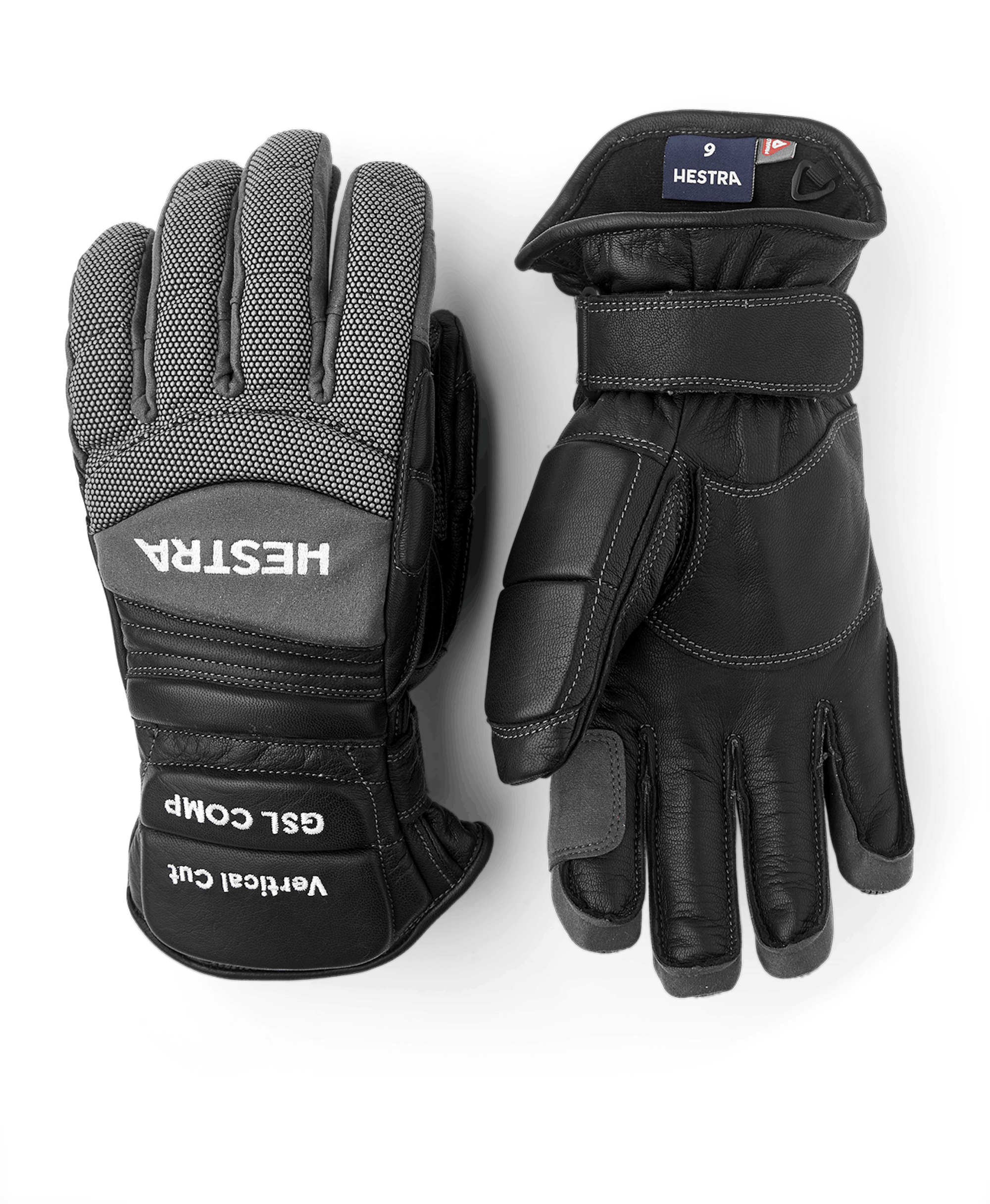 Black and gray goat leather ski glove (1 of 5)