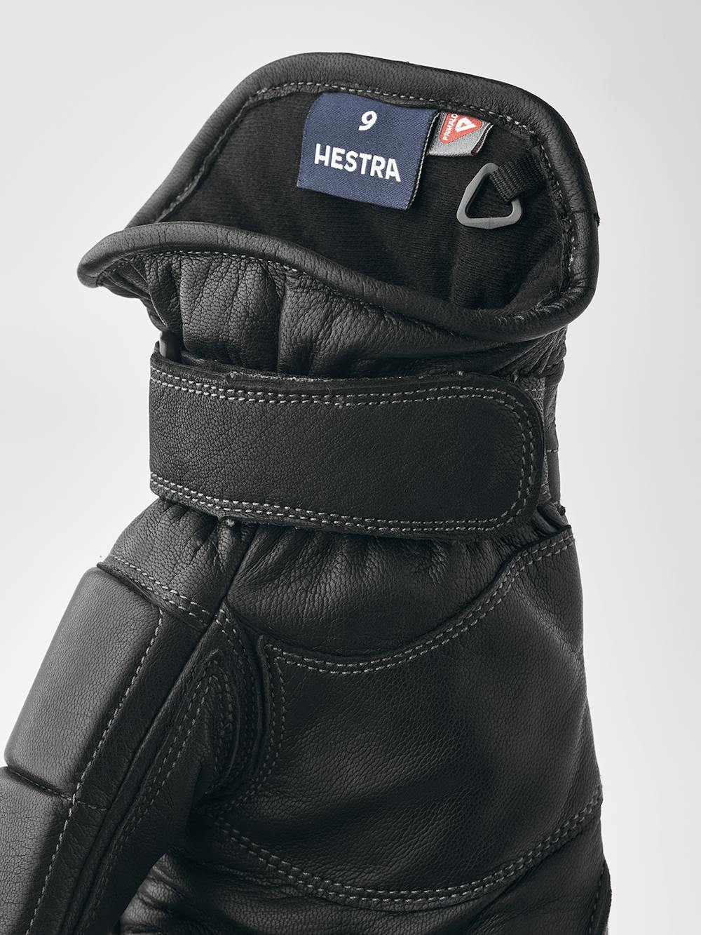 Black and gray goat leather ski glove (3 of 5)