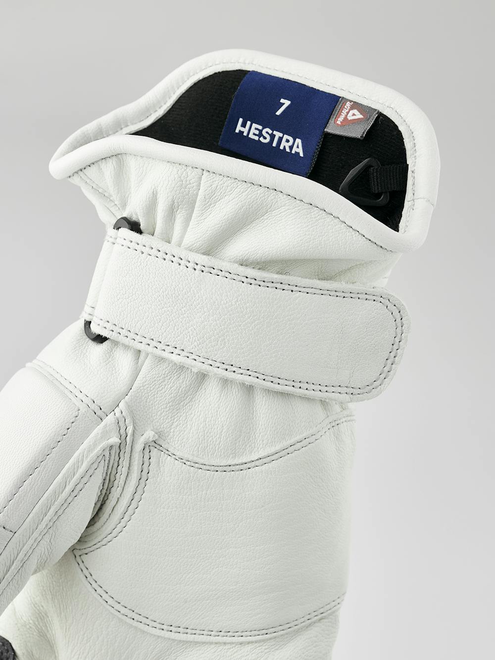 White and gray goat leather ski glove (3 of 5)