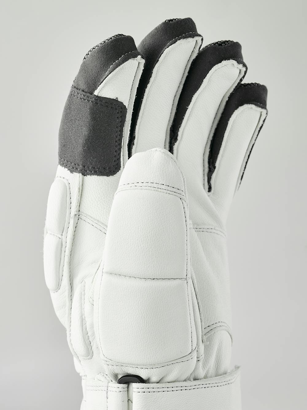 White and gray goat leather ski glove (2 of 5)