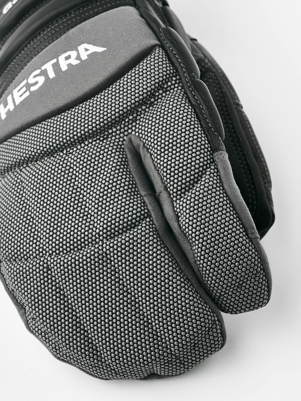 Black and gray goat leather three finger glove (2 of 5)